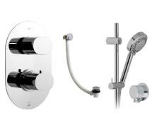 VADO Life Concealed Wall<br/>Mounted Thermostatic Shower<br/>Valve Chrome<br/><br/>VADO WG-NEPTUNEKIT/BC/<br/>P Neptune 5 Function Slide<br/>Rail Shower Kit Chrome<br/><br/>VADO Elements Wall Outlet<br/>With Round Backplate Chrome