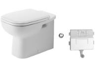 Duravit D-Code Floorstanding<br/>Back To Wall Toilet, 535 x 355mm<br/>White (Alpine)<br/><br/>Duravit D-Code Doft Close Seat<br/>White (Alpine)<br/><br/>Grohe Eau2 WC Flushing Cistern<br/>0.82m, 6L/3L with button